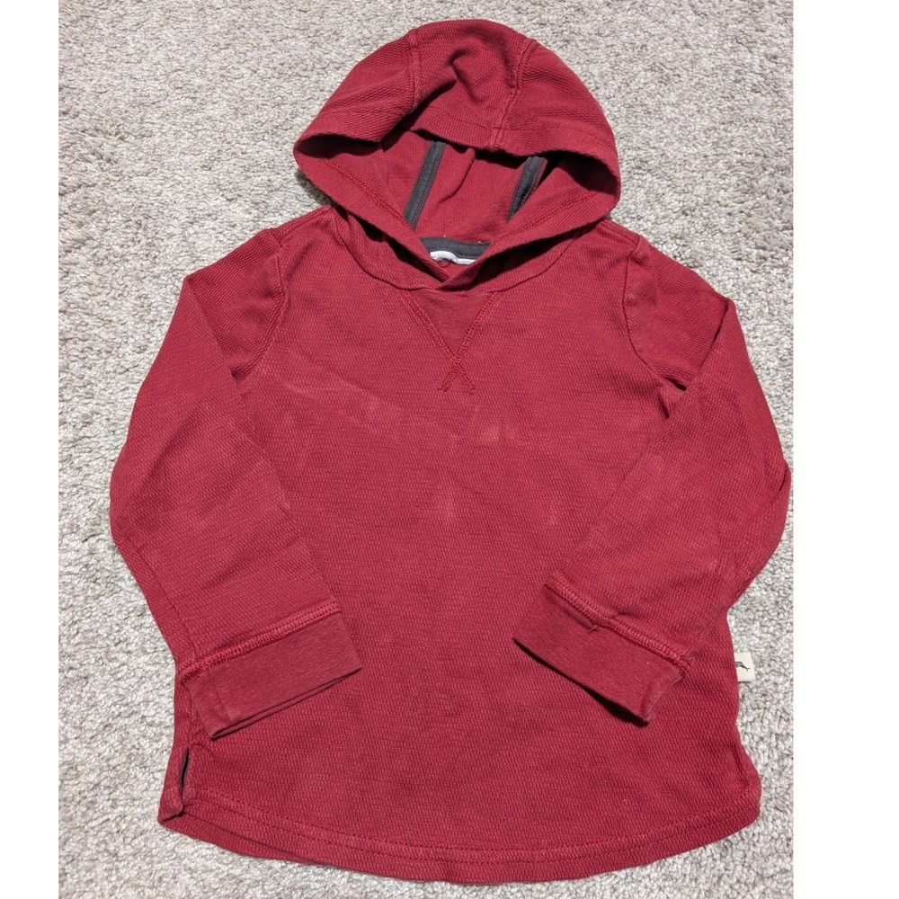 Tommy Bahama Hoodie Kids 2T Red Waffle Knit Pullover Coastal Casual Textured